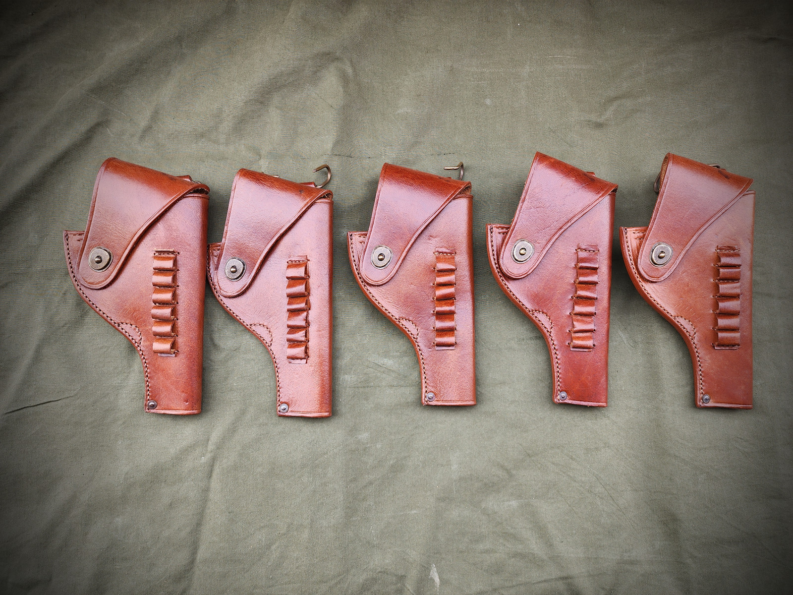 US S&W Victory Model Revolver Holster Brown Leather .38 Special Shell Loops