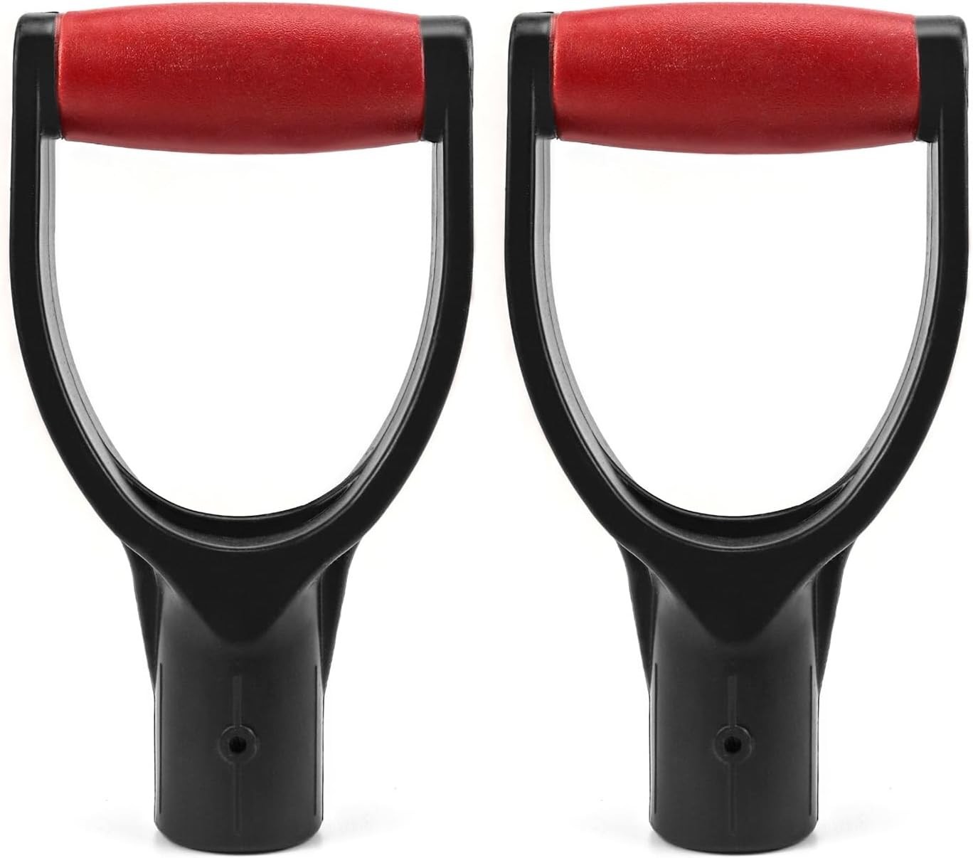 2 Pack 1-1/4” D-Grip Shovel Handles Polypropylene Replacement for Rakes & Spades