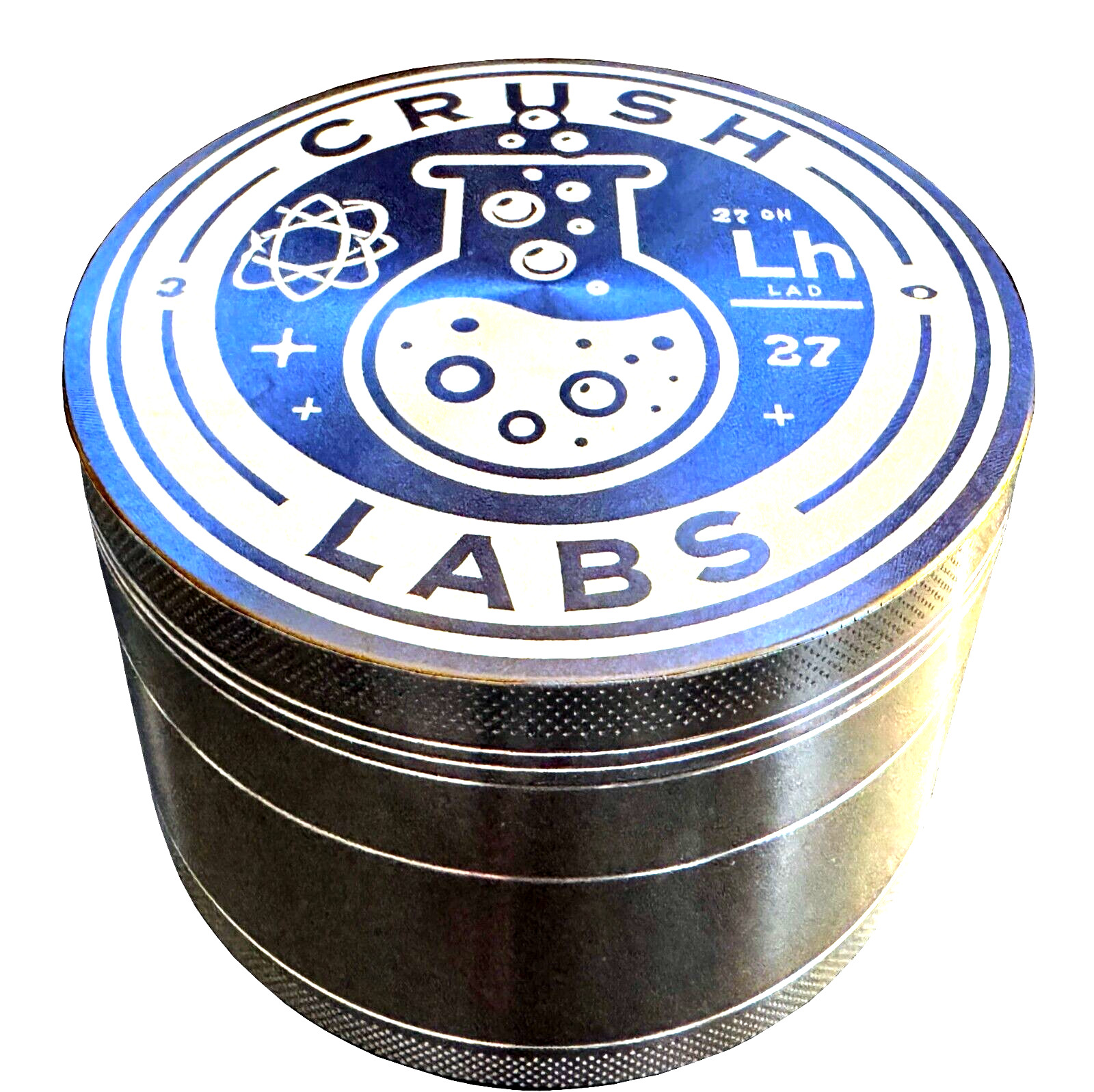 CRUSH LABS 4PC 4"-Inch (100mm) Aluminum Herb Grinder – GUNMETAL Anodized Quality