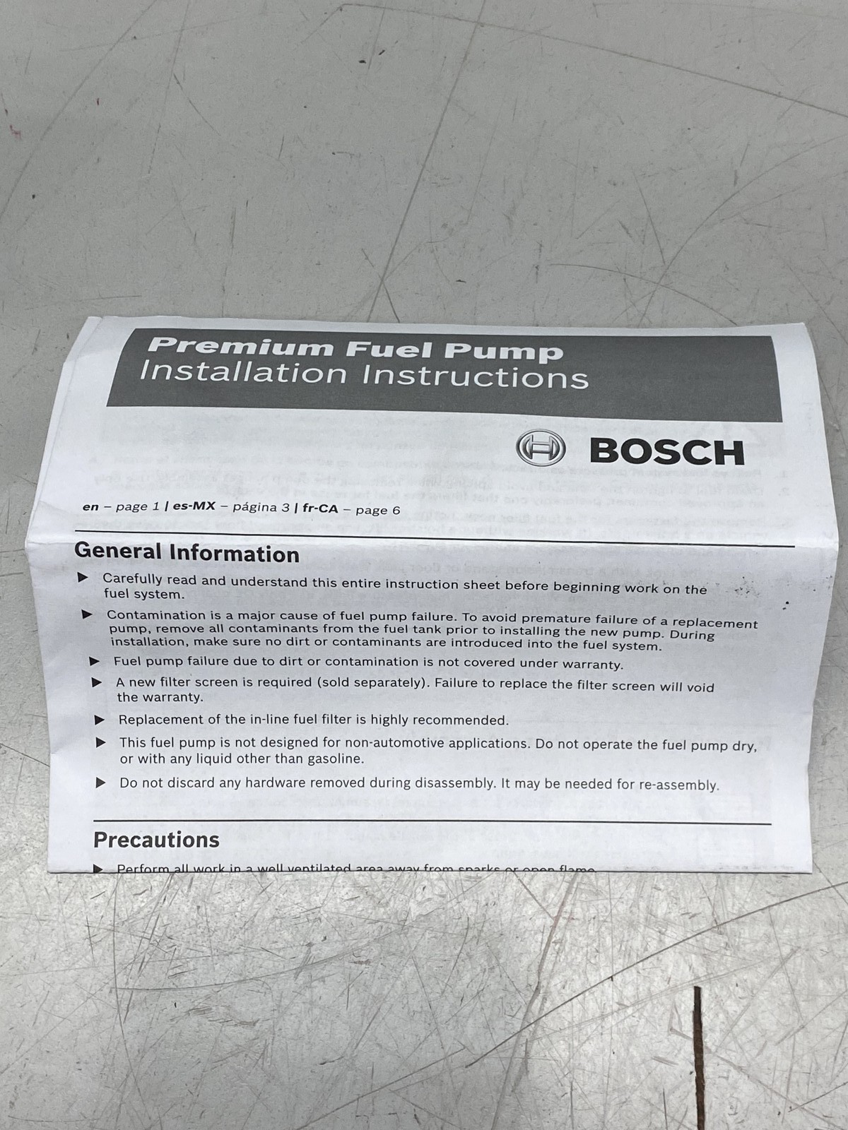 Bosch High Output Fuel Pump For Porsche 0580464200