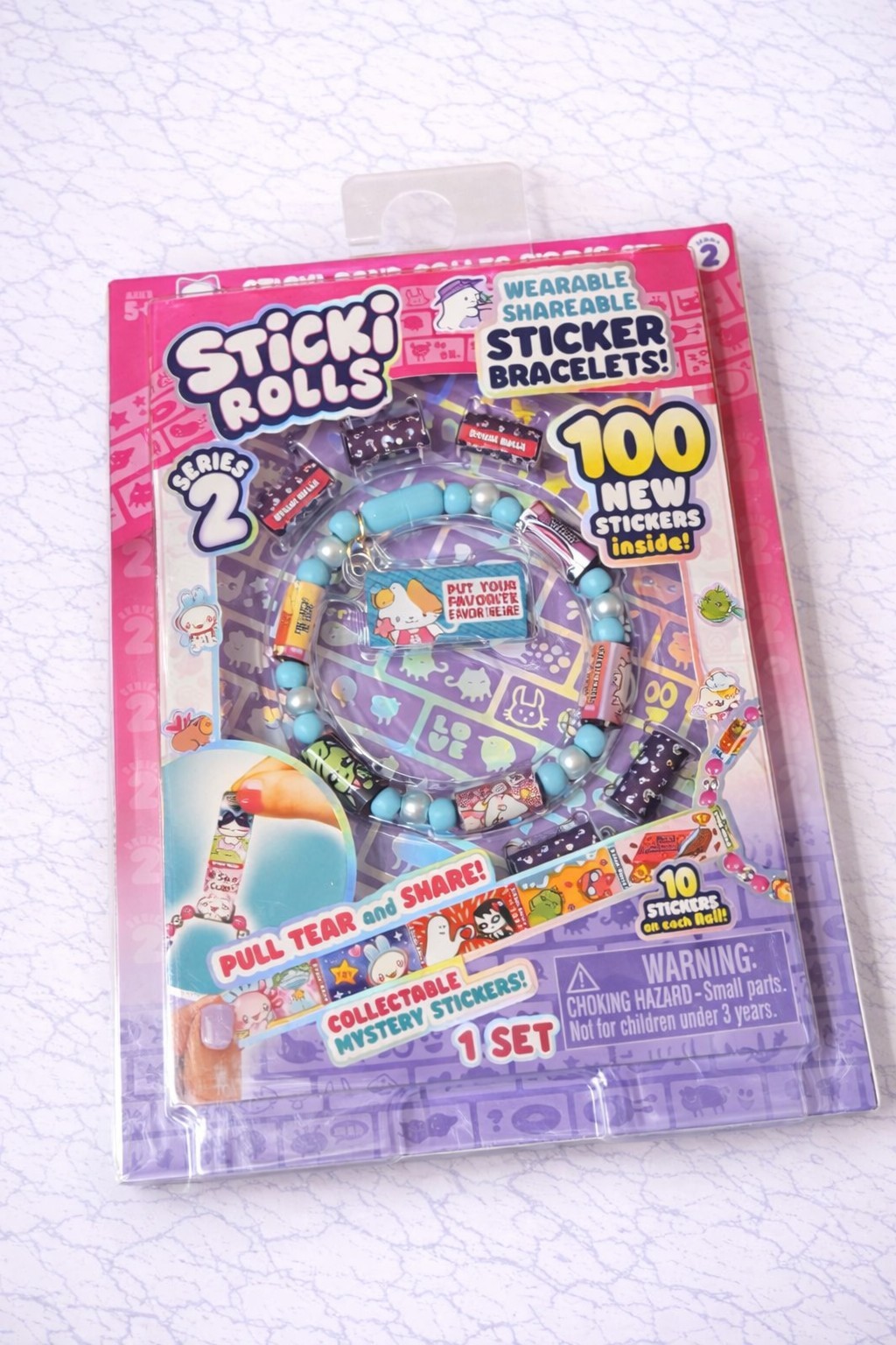 Sticki Rolls Series 2 Wearable Sticker Bracelet Pack 100 Stickers COLORS VARY