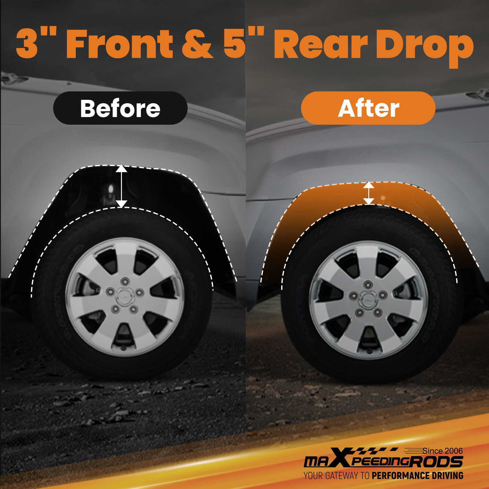 3" Lowering Coil Springs 5" Drop Axle Flip Kit For Ford Ranger/Mazda 1998-2014