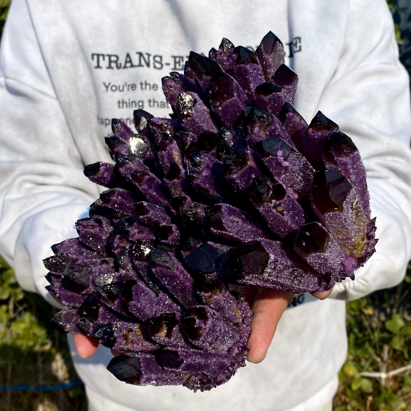 6.34LB New find purple Phantom Quartz Crystal Cluster mineral samples healing