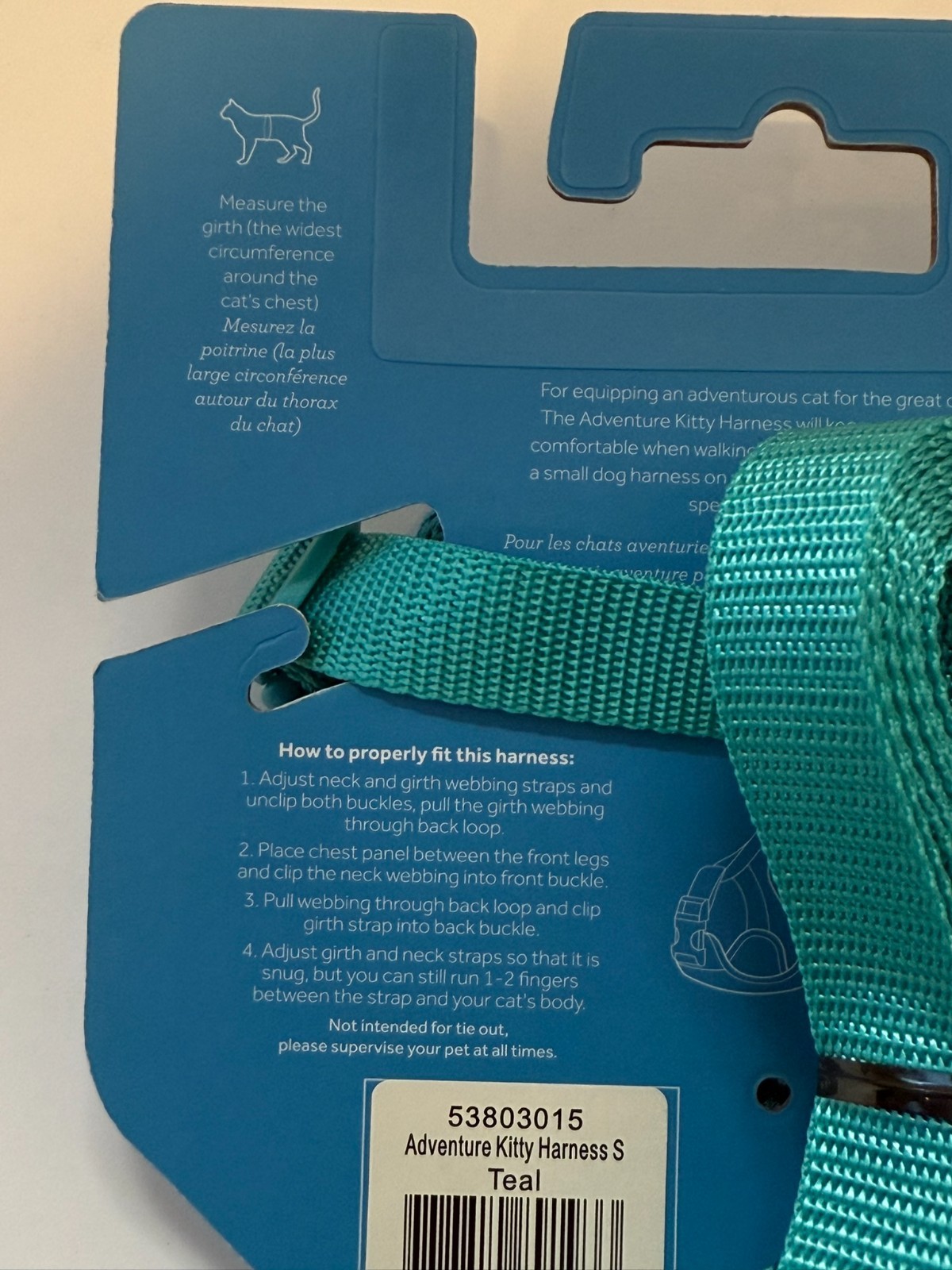 RC Pets Adventure Kitty Harness & Leash Set Teal Small S NEW