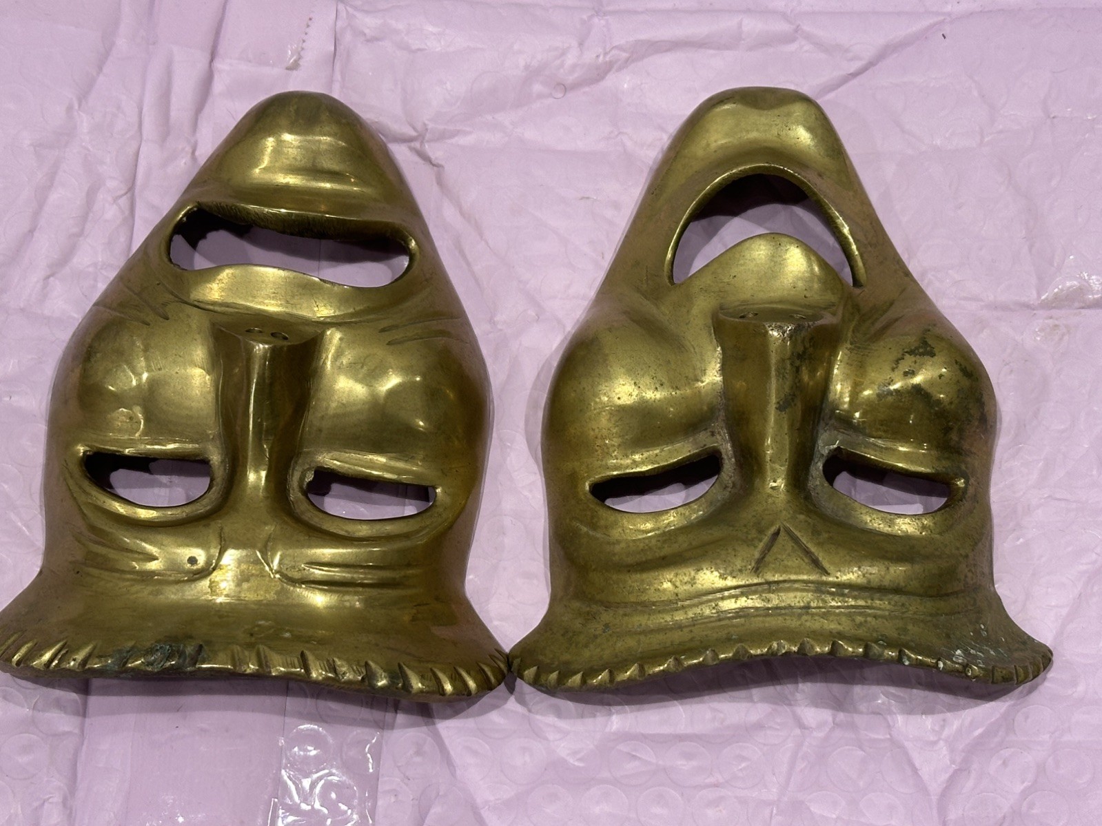 Brass Made In India Comedy & Tragedy Wall Decor.