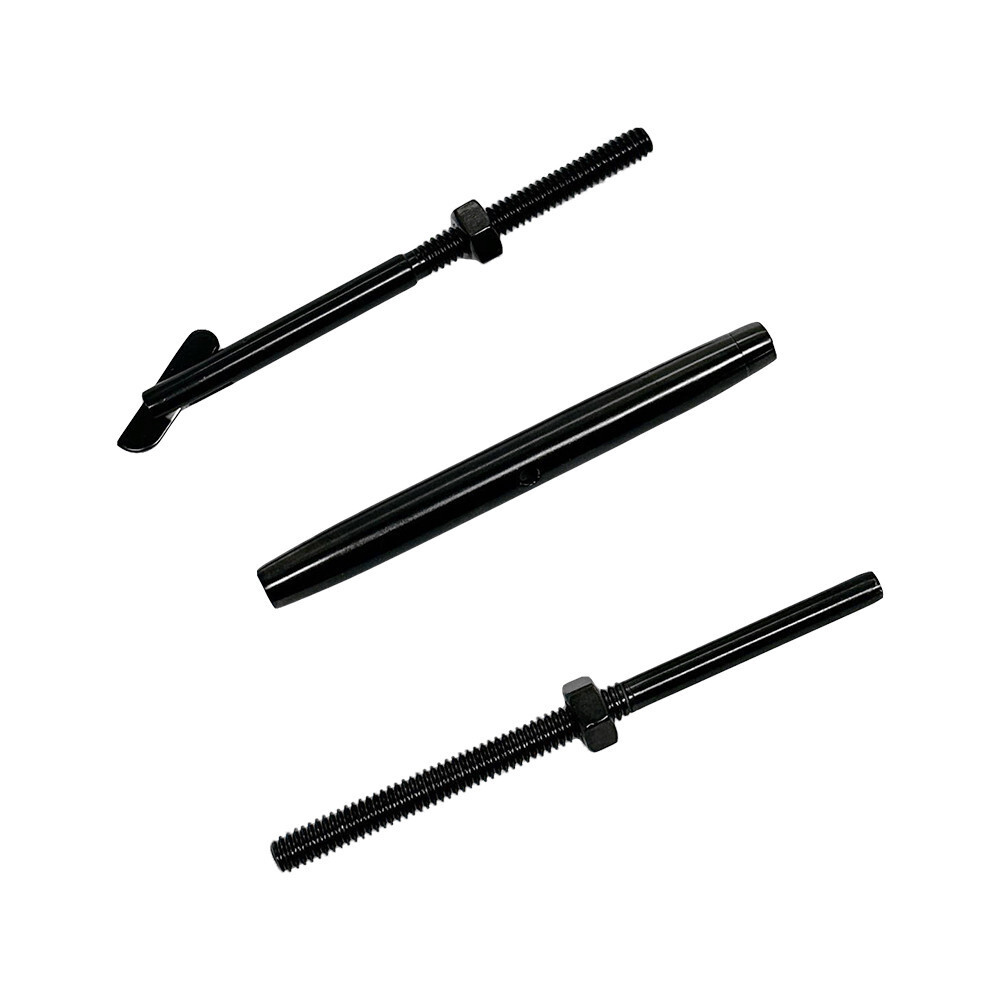 10 Pc 3/16" Black Oxide T316 SS Hand Swage Drop Pin Stud Turnbuckle Cable Rail