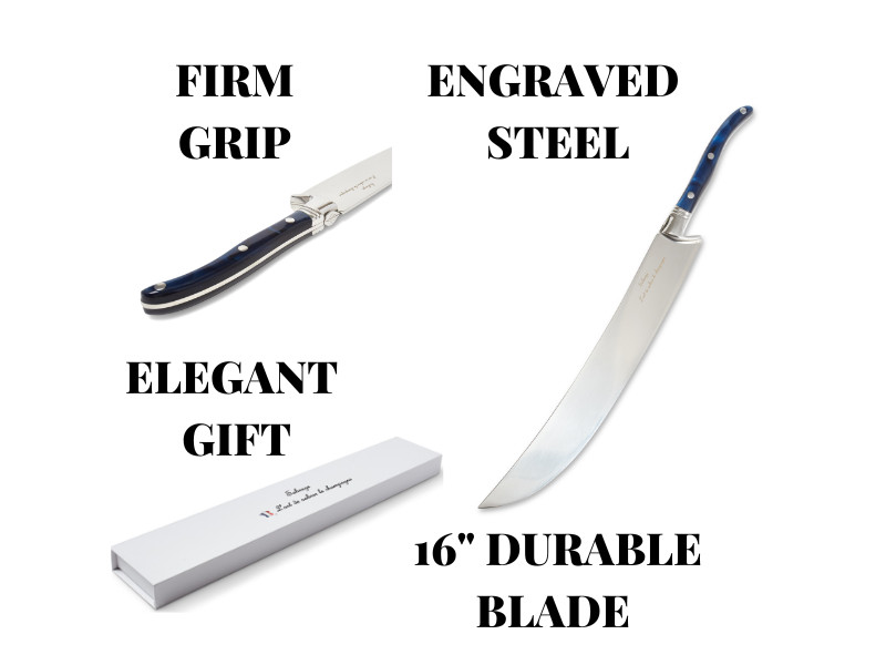 16" Engraved Stainless Steel Champagne Saber Sword, French Laguiole with Box