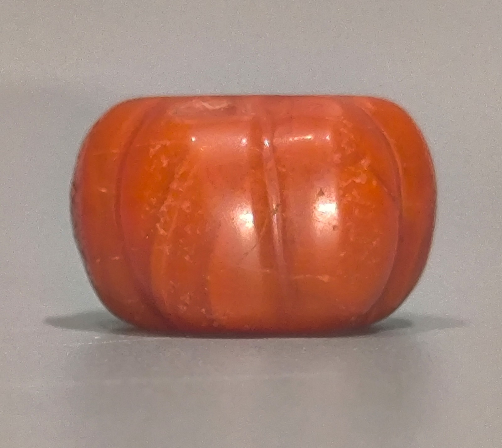 Tibet Vintage Old Noble Buddhist Jewelry Gem Nanhong Red Agage Melon Bead Amulet