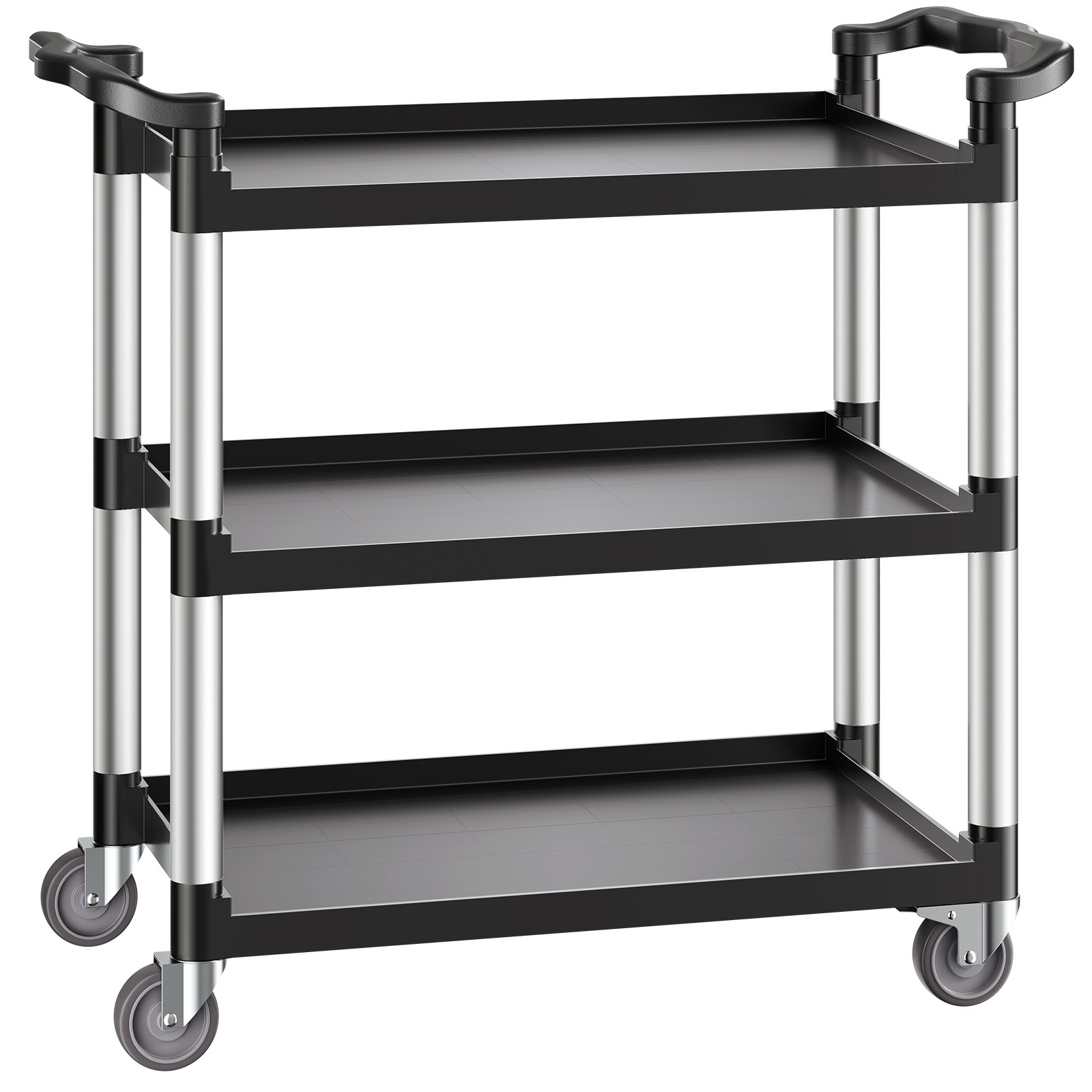 Heavy Duty Utility Cart 500 lbs Capacity 3-tier Service Cart with Wheels