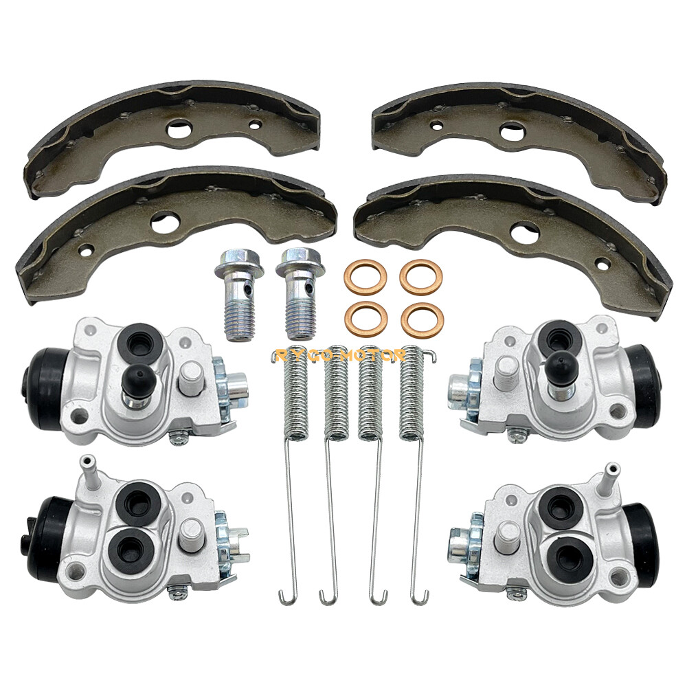Front Brake Wheel Cylinders All 4 W/Shoes for Honda Rancher 350 TRX350TM/ 350TE