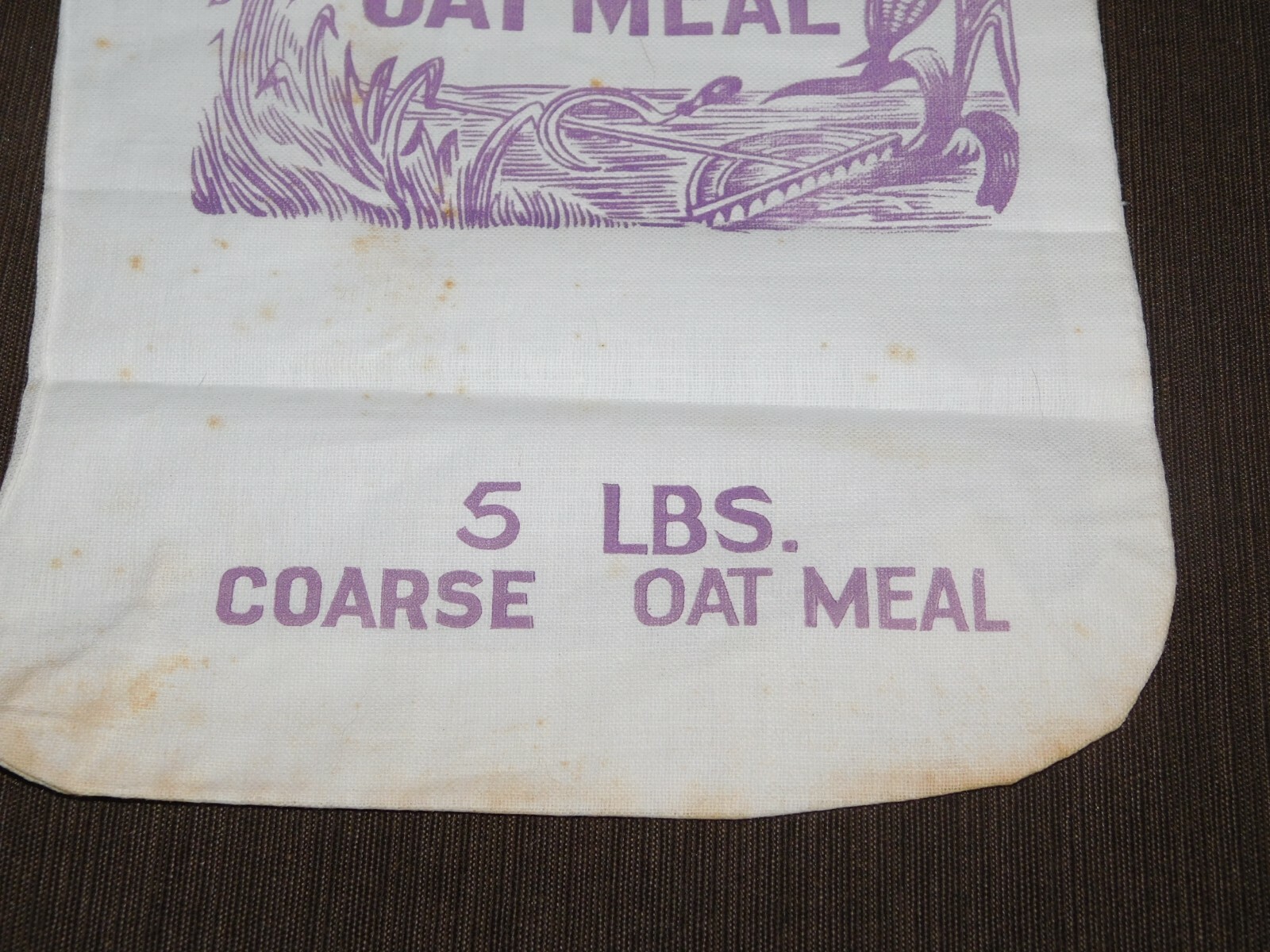 VINTAGE 16 1/2" X 7 1/2" B & K OAT MEAL BRACKMAN-KER MILLING CO FEED CLOTH SACK