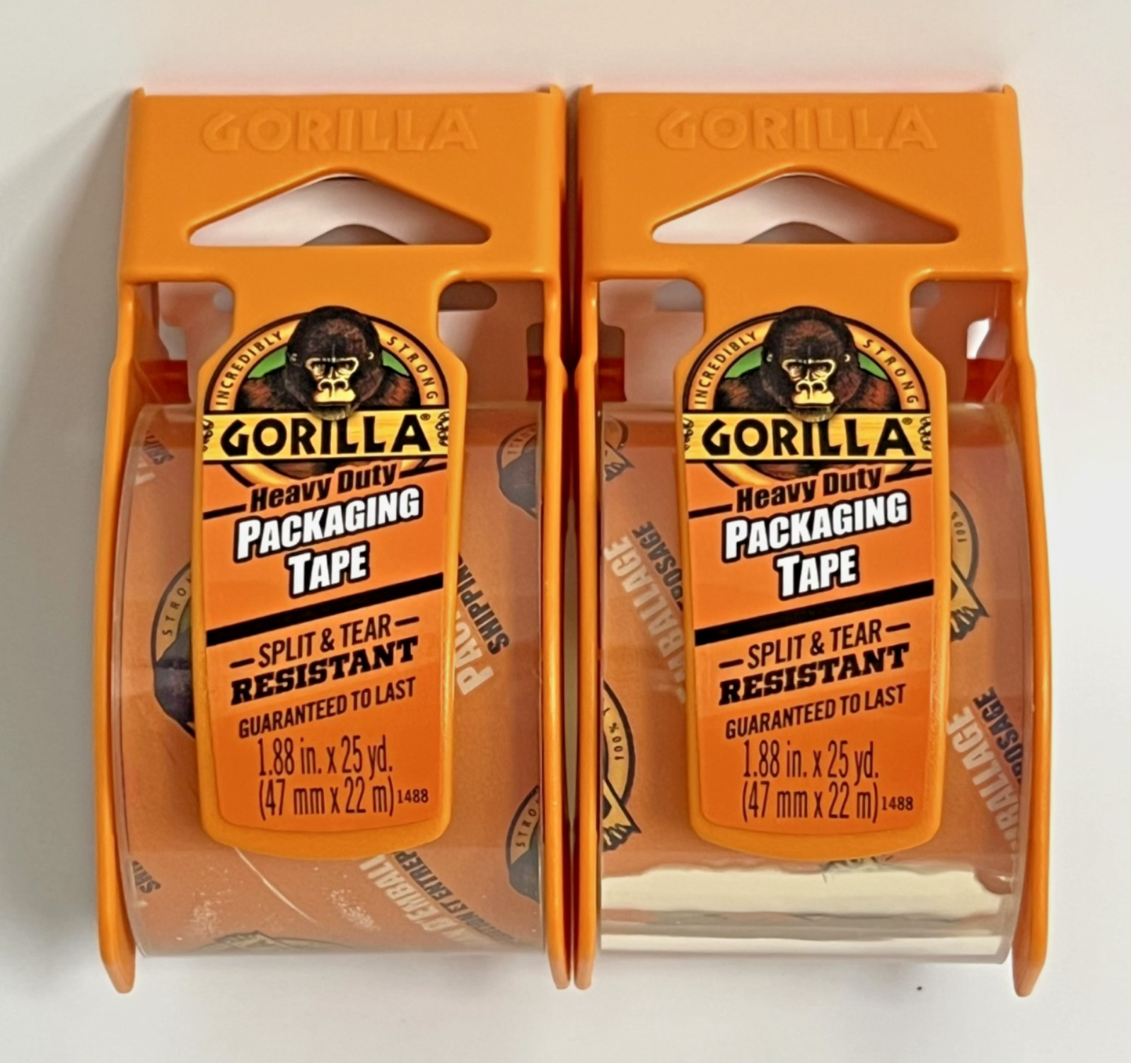 2-Pack - GORILLA - Heavy Duty Packing Tape - 1.88 In x 25 Yd