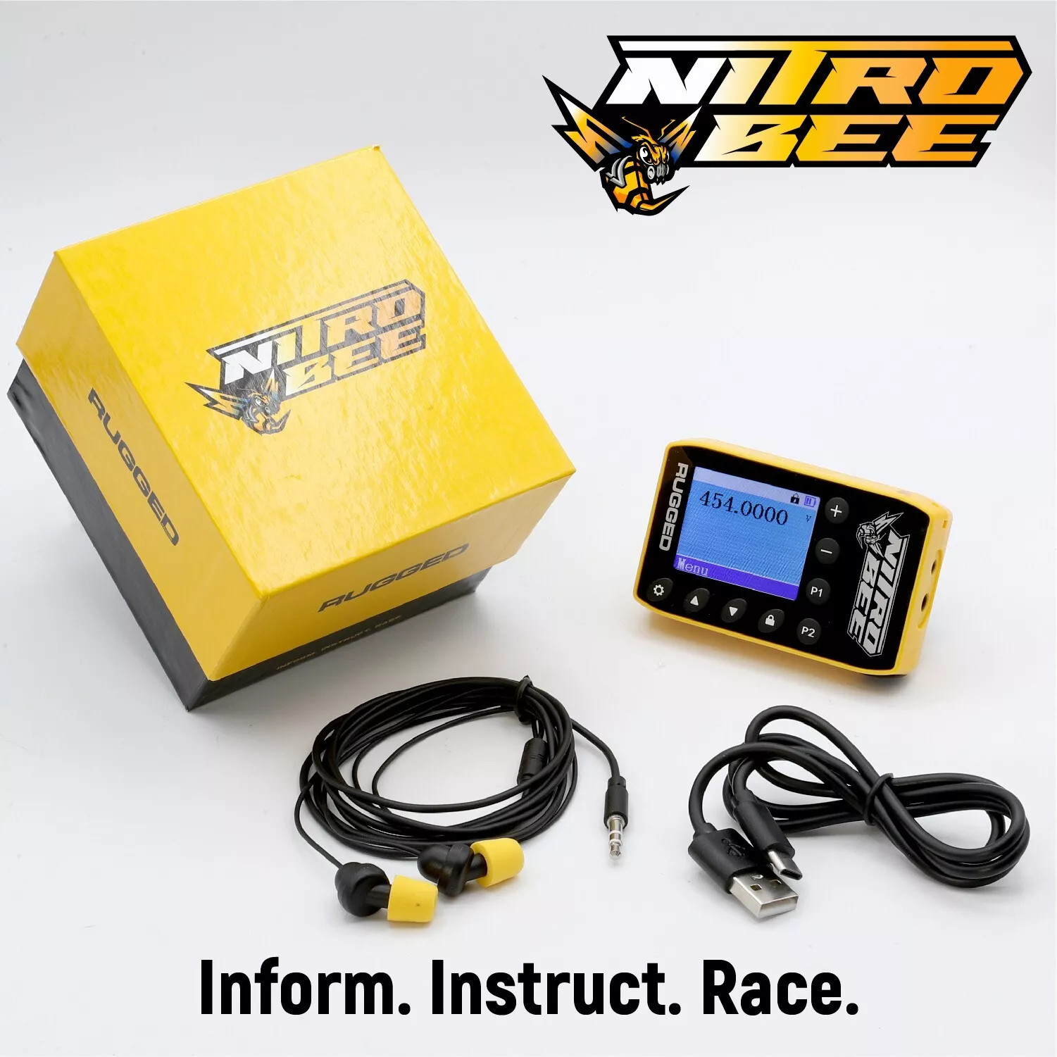 Nitro Bee Race Receiver, Earbuds, Charger Kit, Raceceiver IMCA Circle Track IMSA