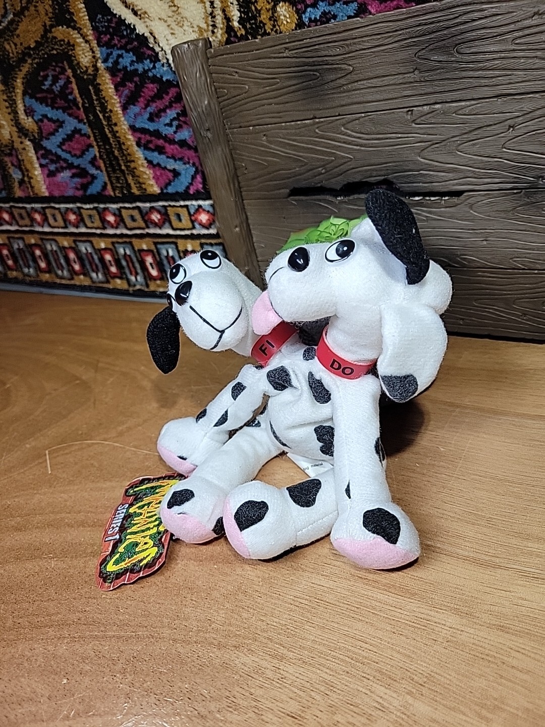 New 1997 Meanies Series 1 Fi-Do The Dalmutation 2 Headed Dog Plush W/ Tag Topkat