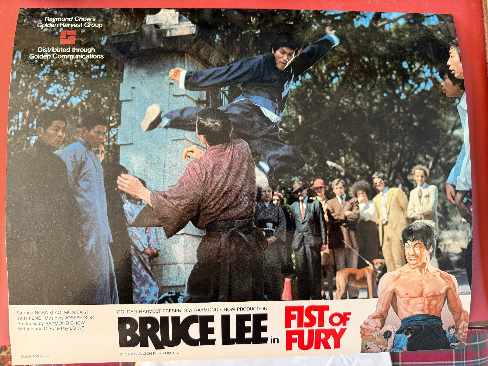 Fist Of Fury 1972 Paragon Films 11x14" Kung-Fu Lobby  Bruce Lee Golden Harvest