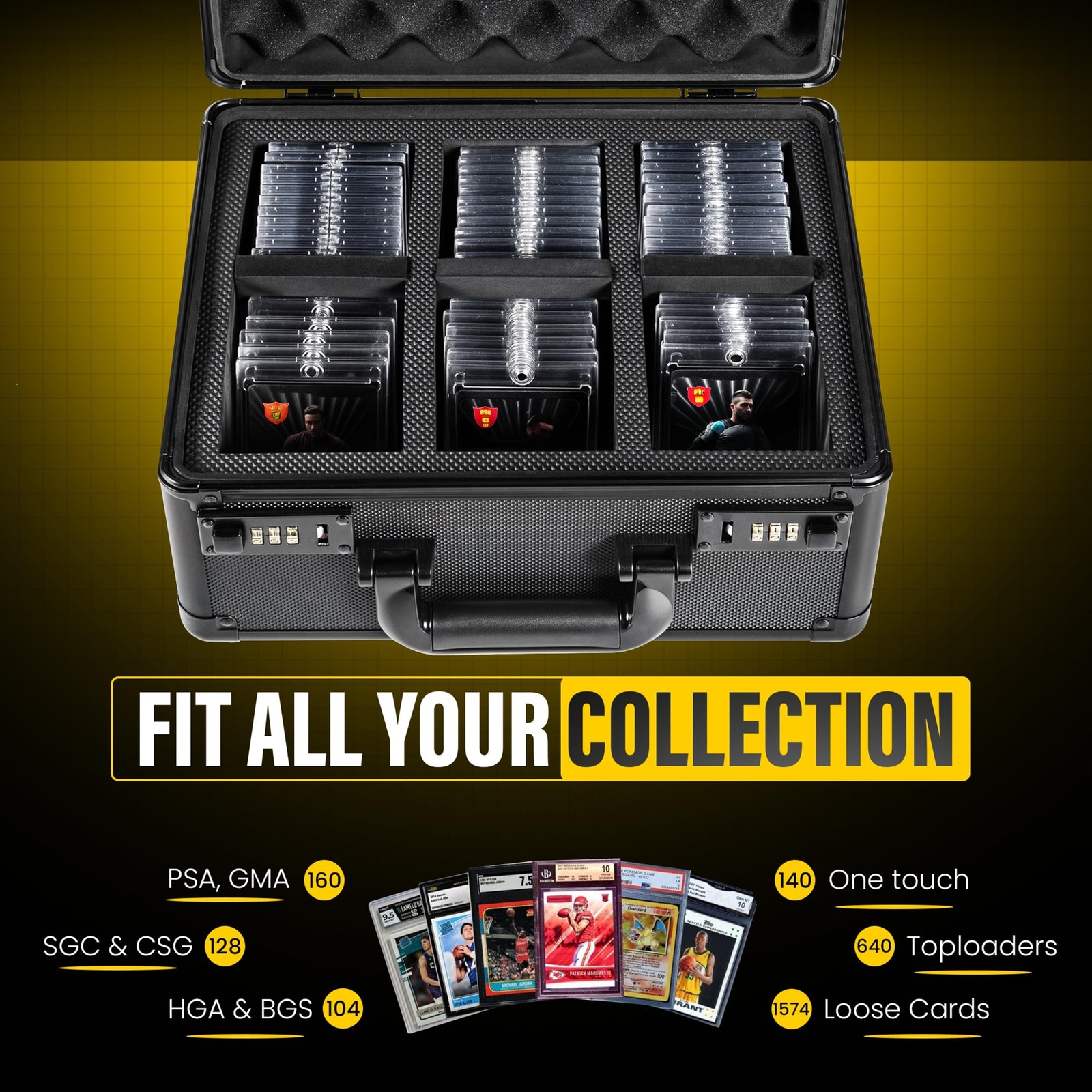 Graded Card Storage Box with Combination Lock – Waterproof Slab Carrying C