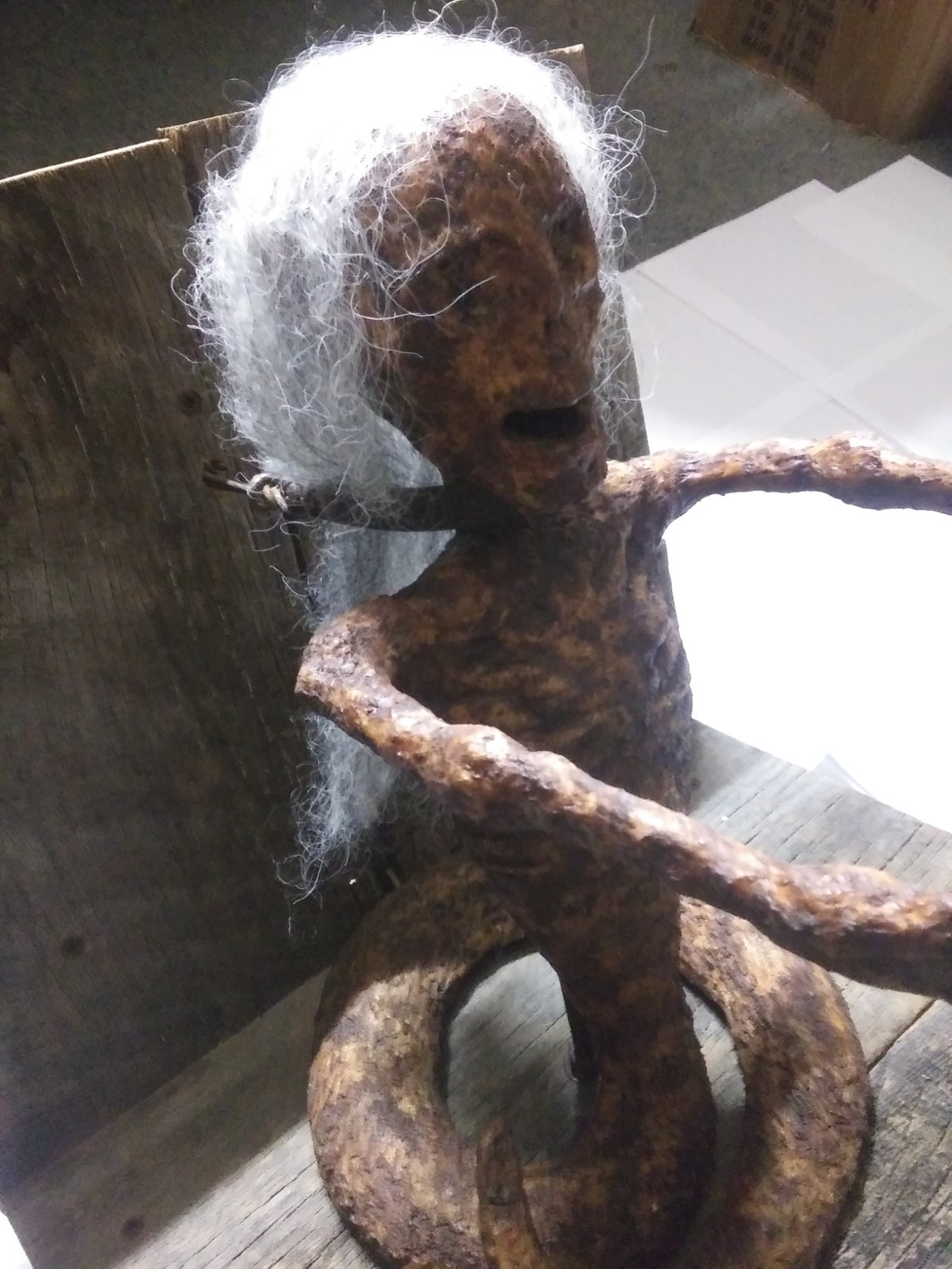 Sideshow Snake Girl Display Primitive Art Statue Very Rare Oddity MUST SEE PICS!