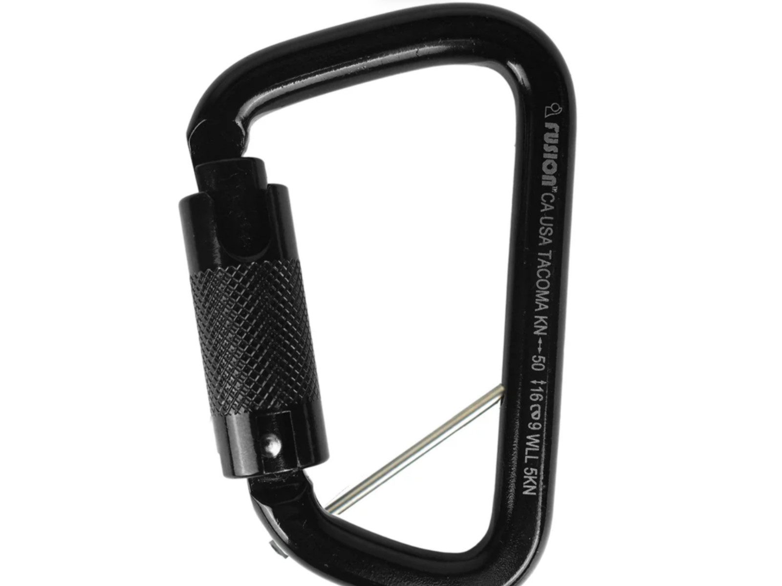 Fusion Tacoma Carabiner TRIPLE LOCK 50kn - 11,200Lbs HIGH STRENGTH BLACK