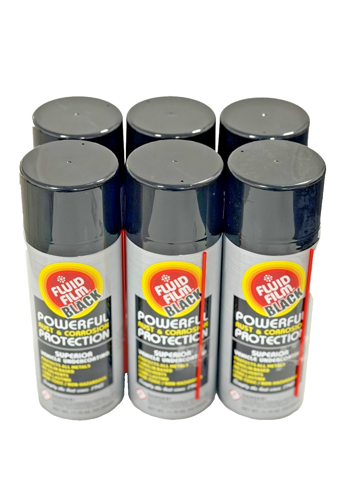 Fluid Film AS11B Black Undercoating Spray Rust Inhibitor Protection Black 6-Pack