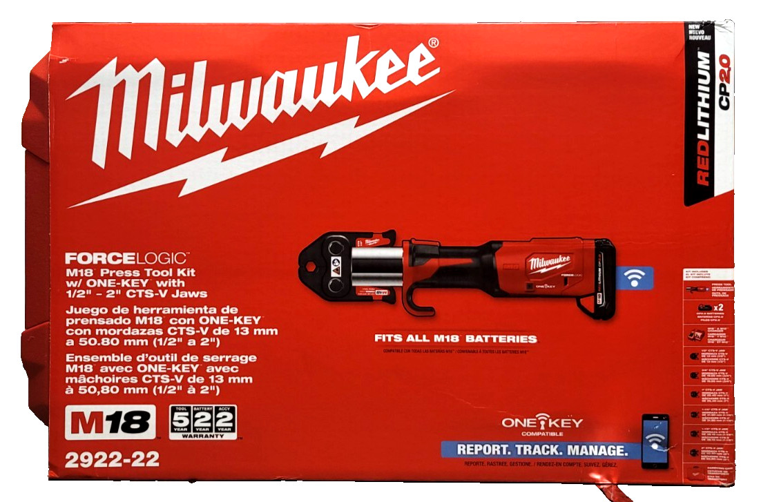 Milwaukee 2922-22 M18 Force Logic Press Tool NEW FREE/FAST SHIP