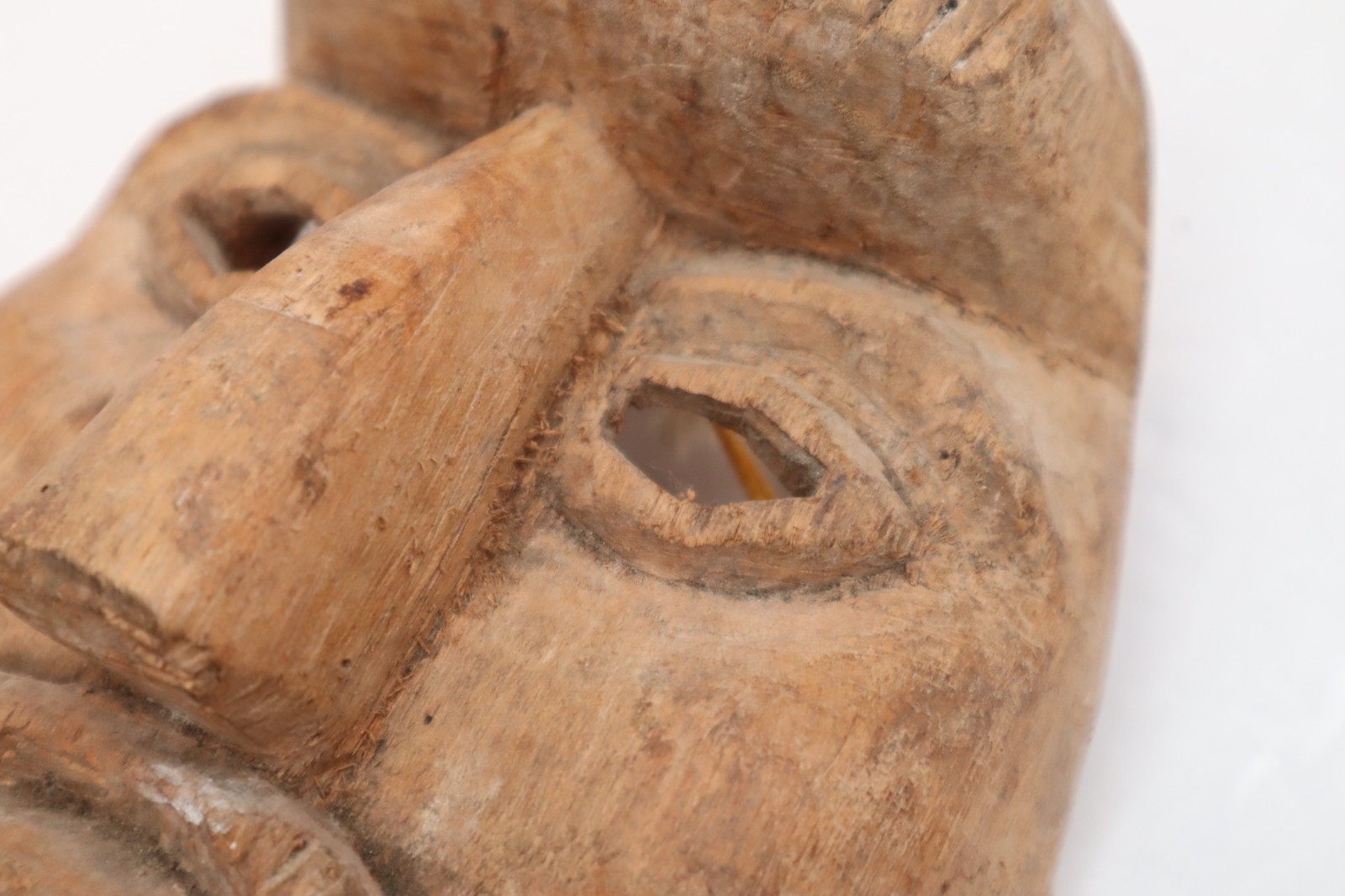 ATQ Guatemalan folks art Hand Carving Wood Mask Mayan Conquest Dancing Mask 8.75