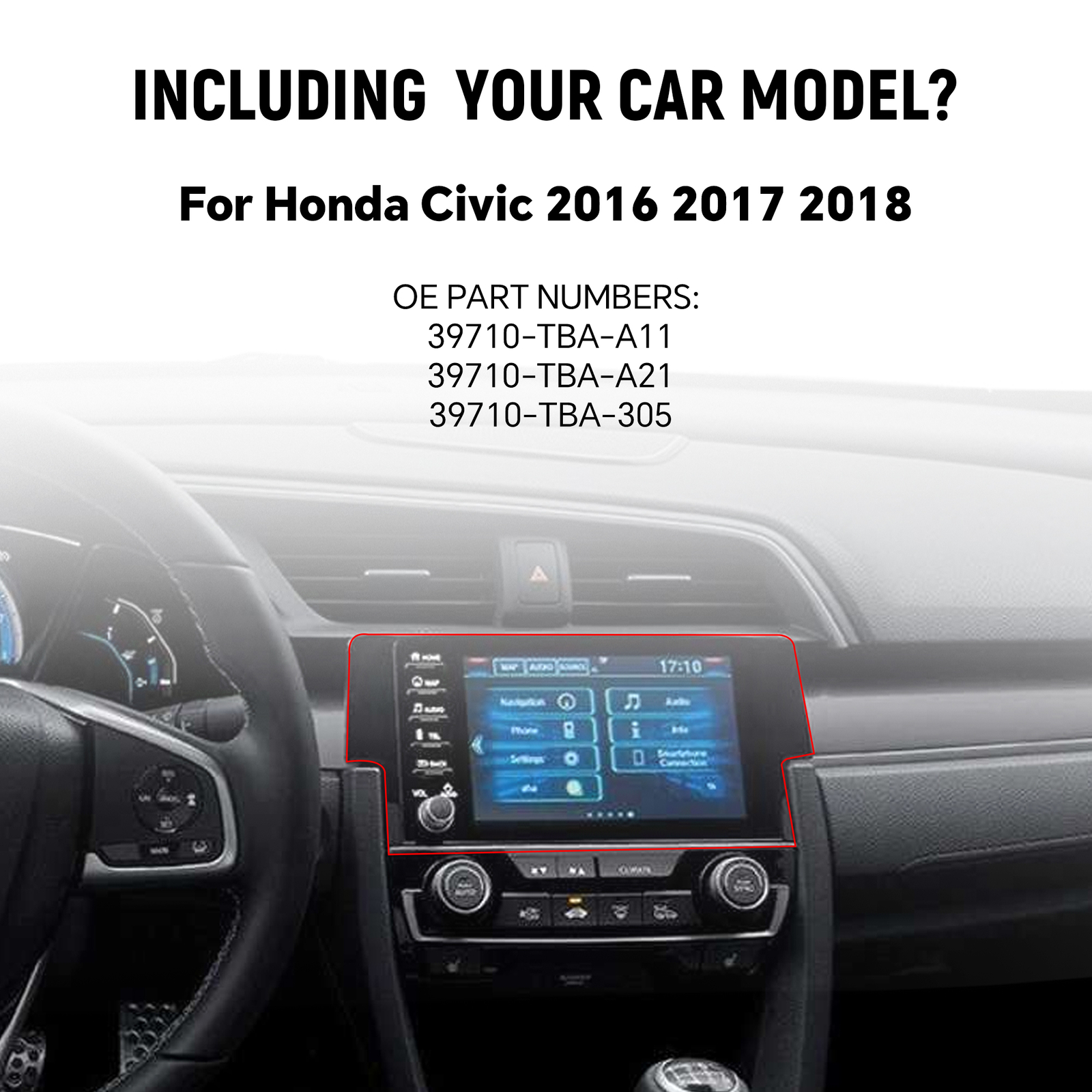 39710-TBA-A11 FOR 2016-18 Honda Civic Radio OEM Navigation Display Touch Screen