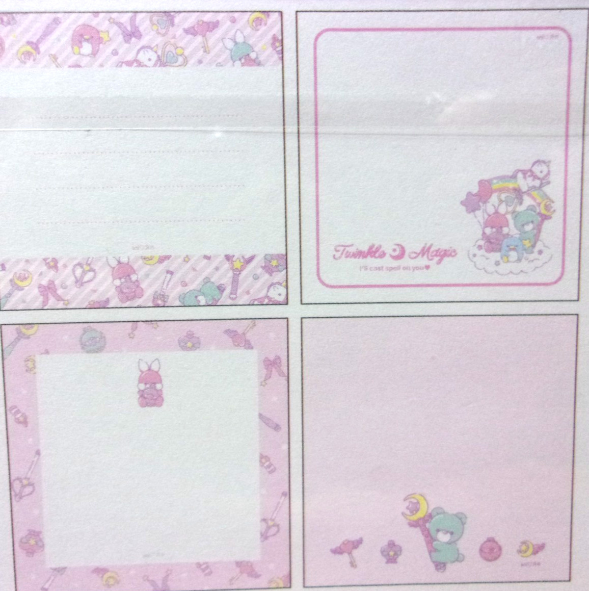 Humorlabo Twinkle Magic Rabbit Bear Unicorn Square Memo Pad Made in Japan