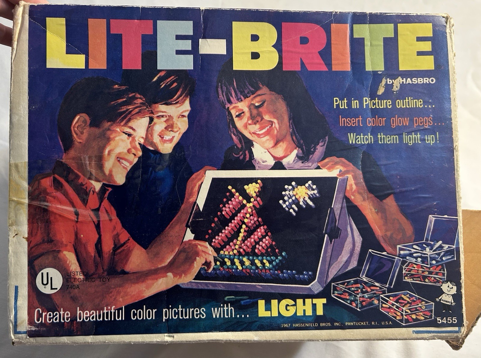 Vintage Lite-Brite Lot w/ Instructions, Accessory Kit, 575 Bulbs, Unused Sheets