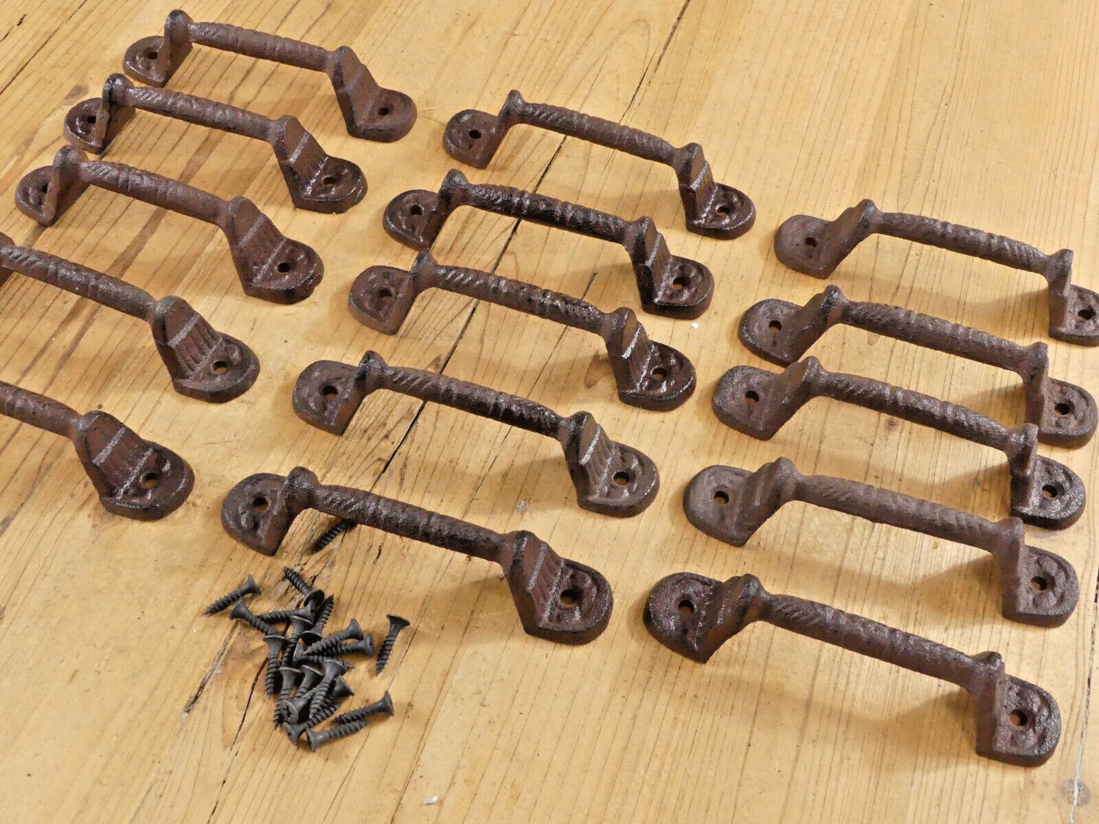 15 Handles Gate Drawer Pulls Pulls Shed Cabinet Door Handles Cast Iron RUSTIC