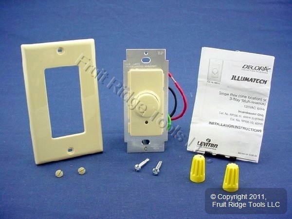 Leviton Ivory Decora Rotary incandescent Light Dimmer Switch 3-Way RPI06-IWP