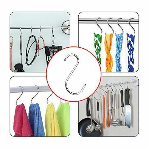 S Shaped Hanging Hooks Stainless Steel Hooks Kitchen Bathroom Bedroom Cap Hanger