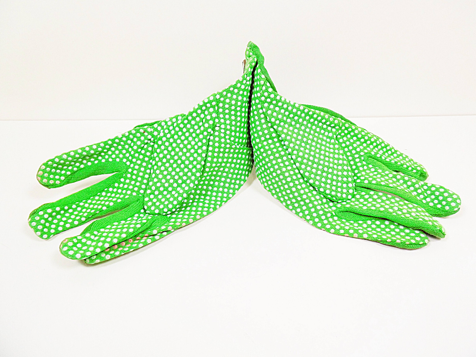 Garden Gloves w Grip Dots L SM XS Gardening Gauntlet Glove Cotton 1 Pr. Cleanup