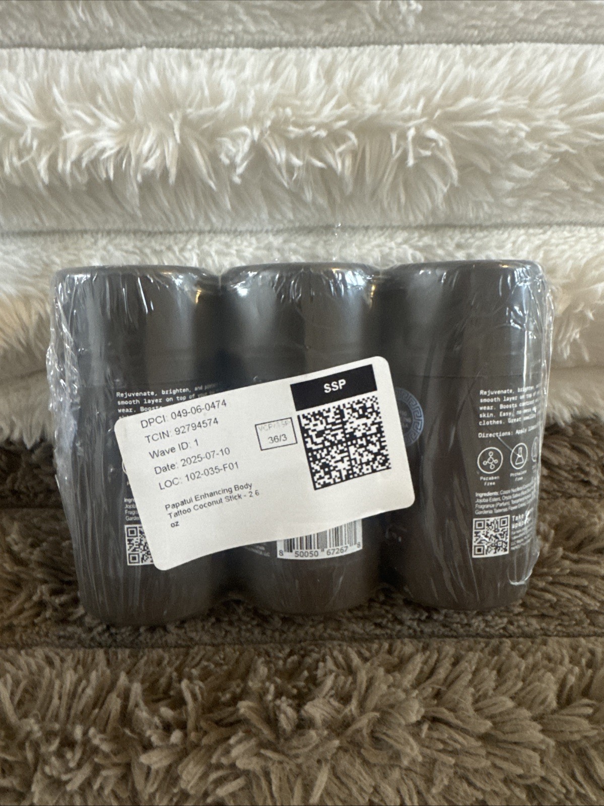 Papatui Enhancing Tattoo Stick 2.6oz Coconut Woods X 3