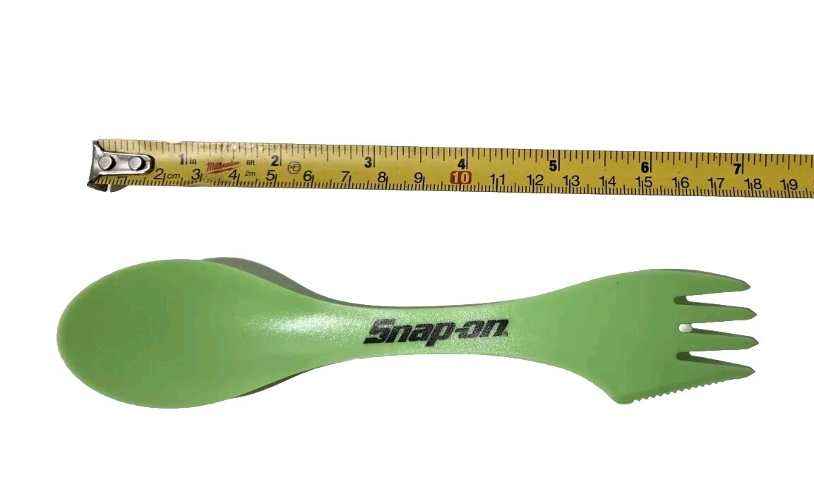 5X Snap On Tools Promo GREEN REUSABLE Plastic Spork Spoon Fork Knife Cutlery NEW