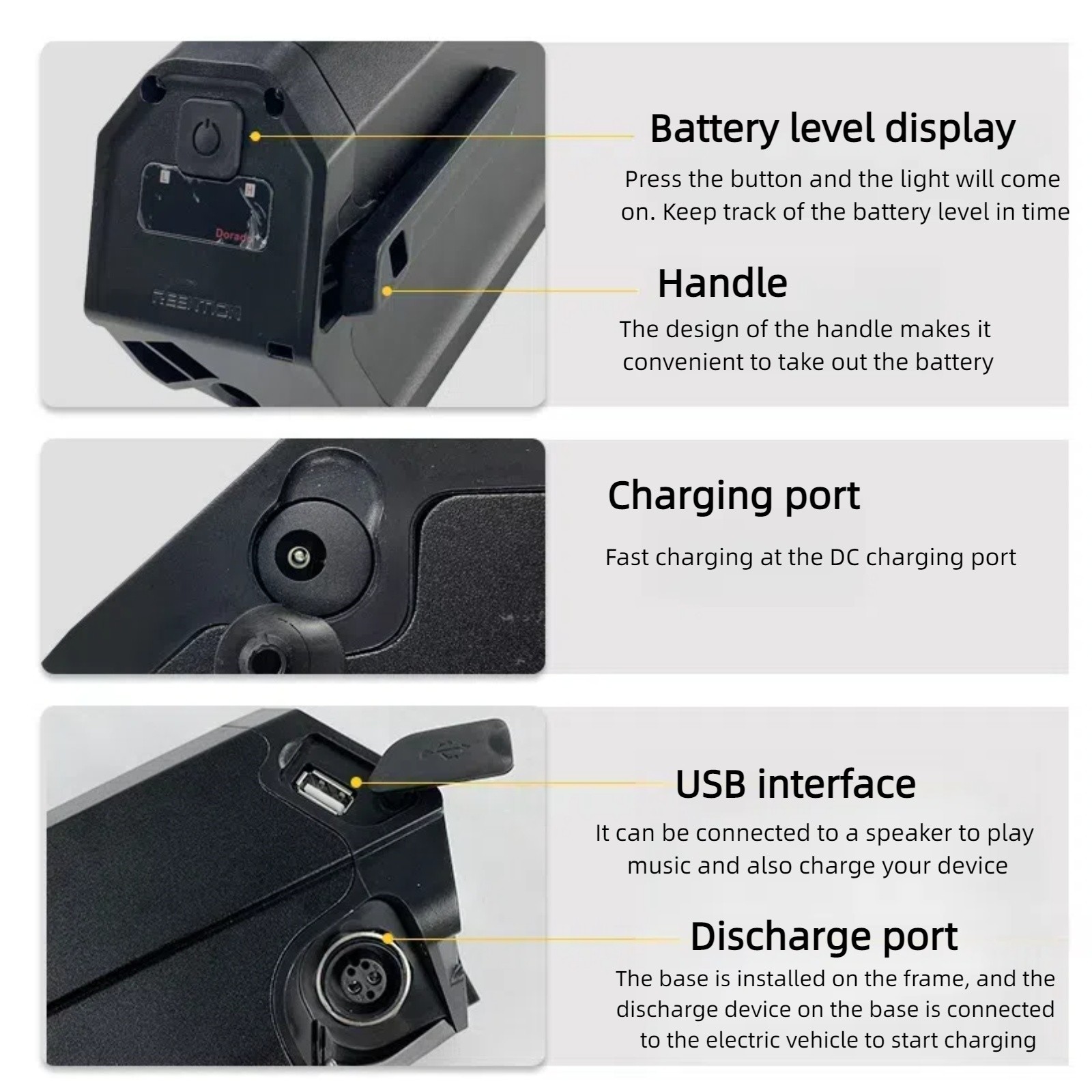 48v 13Ah 14Ah 17.5Ah liion cells Reention Dorado plus battery for 350w-1000w kit