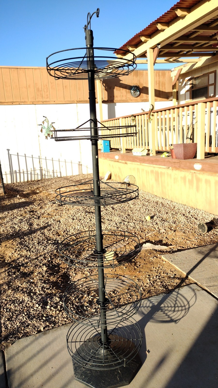 6 Tier Wrought Iron Rotating Store Display Stand Pantry Rack 6' - 6.5' Vintage