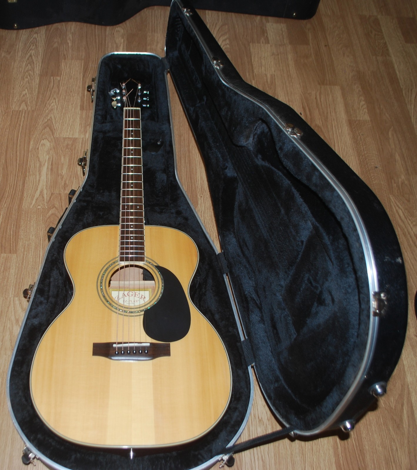 Zager ZAD 50 OM Acoustic Electric Guitar With Zager Hard Shell Case