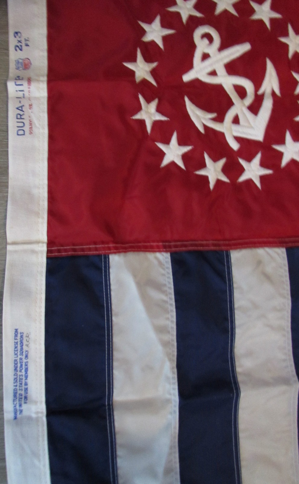 Vtg 24x36 Power Squadron Flag Nautical Nylon Maritime