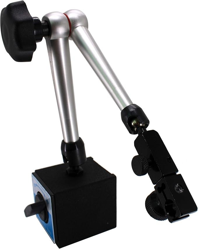 Indicator Holder Adjustable Magnetic Base Clamping Hole 8mm Max Pull 132lbs/60kg