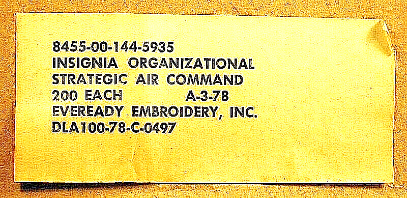 USAF US Air Force Strategic Air Command SAC Full Color Insignia Badge Patch