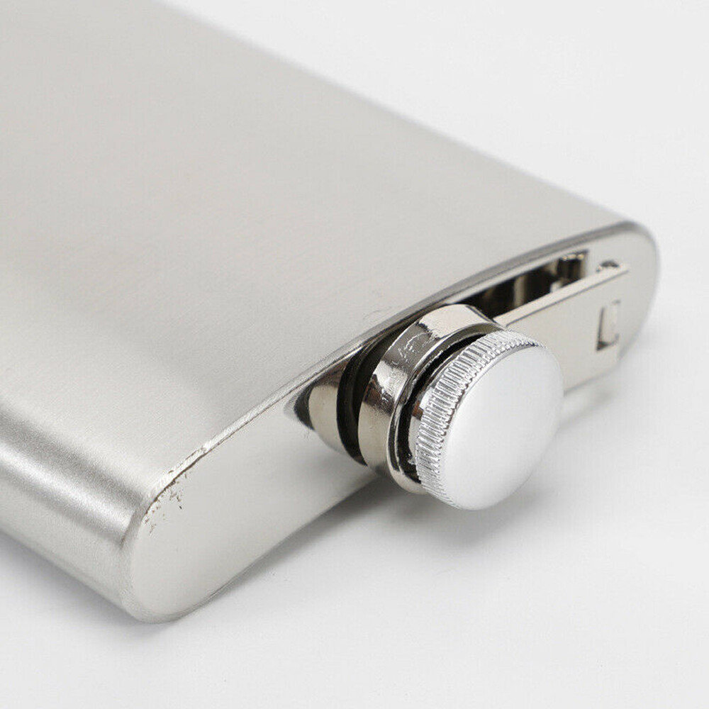 2-Pack 10 oz Liquor Pocket Hip Flask Stainless Steel Whiskey Screw Cap Flagon