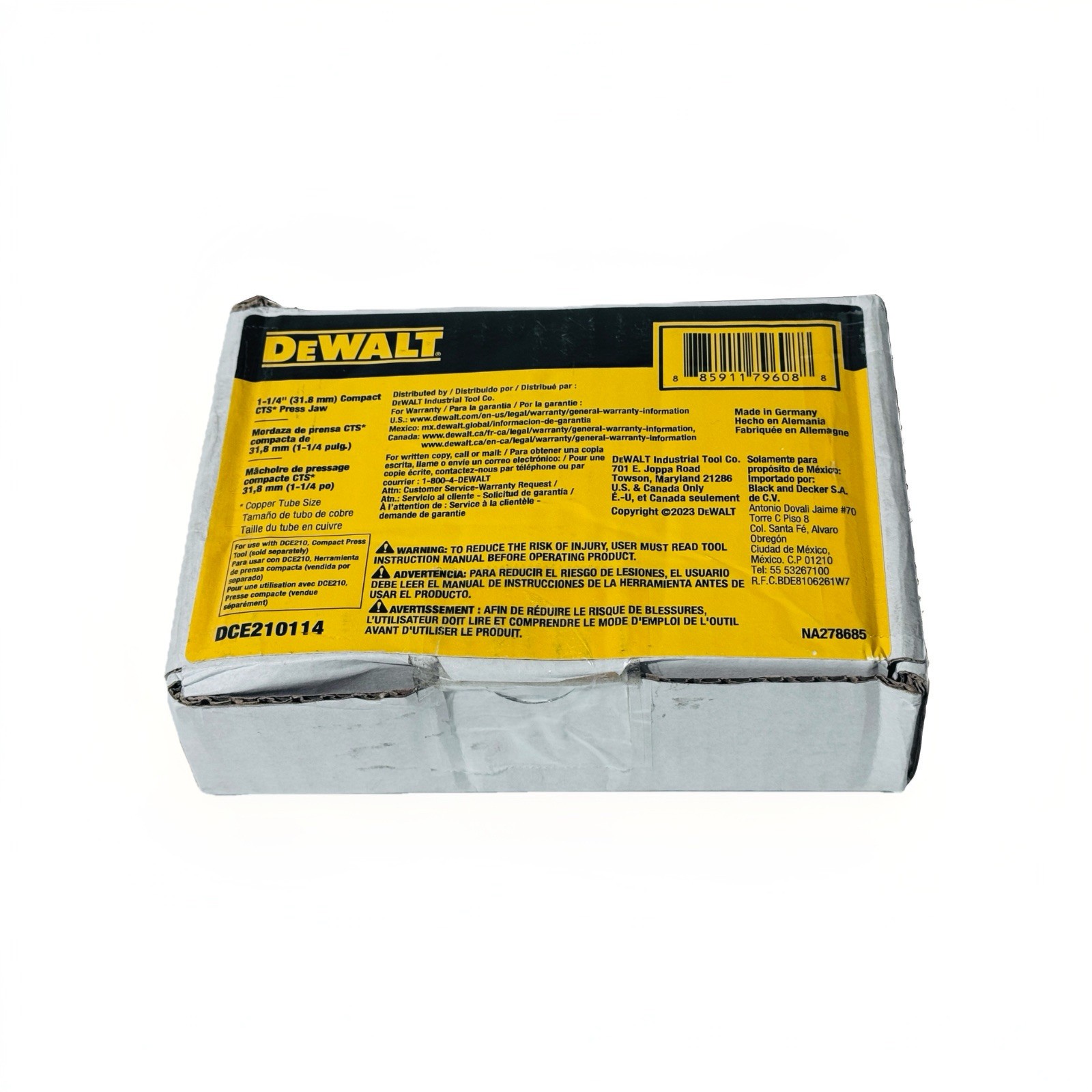 DEWALT 1-1/4in Compact CTS Press Jaw For Copper/Stainless Steel DCE210114