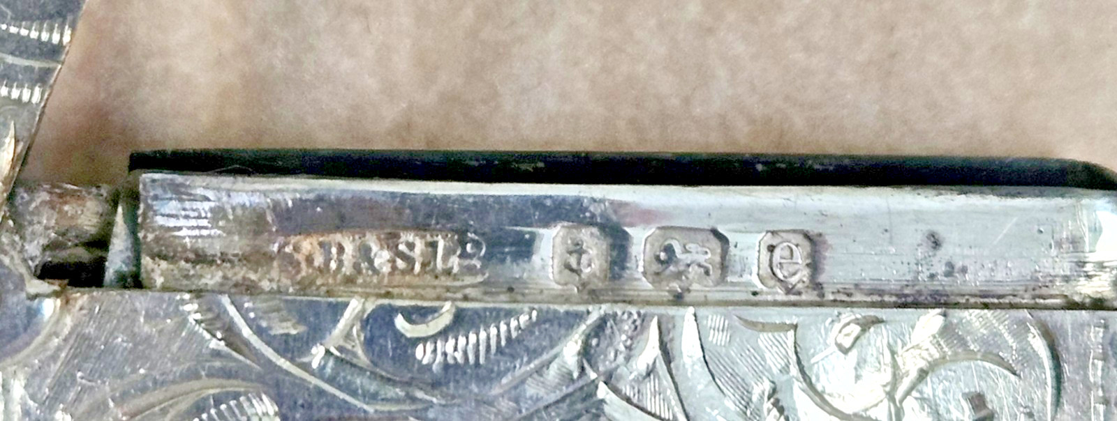 ART NOUVEAU STERLING MATCH SAFE BY SOLOMON BLANCKENSEE &SON LTD. BIRM, ENGLAND