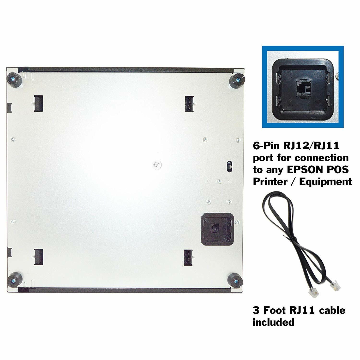 Durable Lightweight Cash Drawer with RJ12 POS Connection, 2 Keys Included