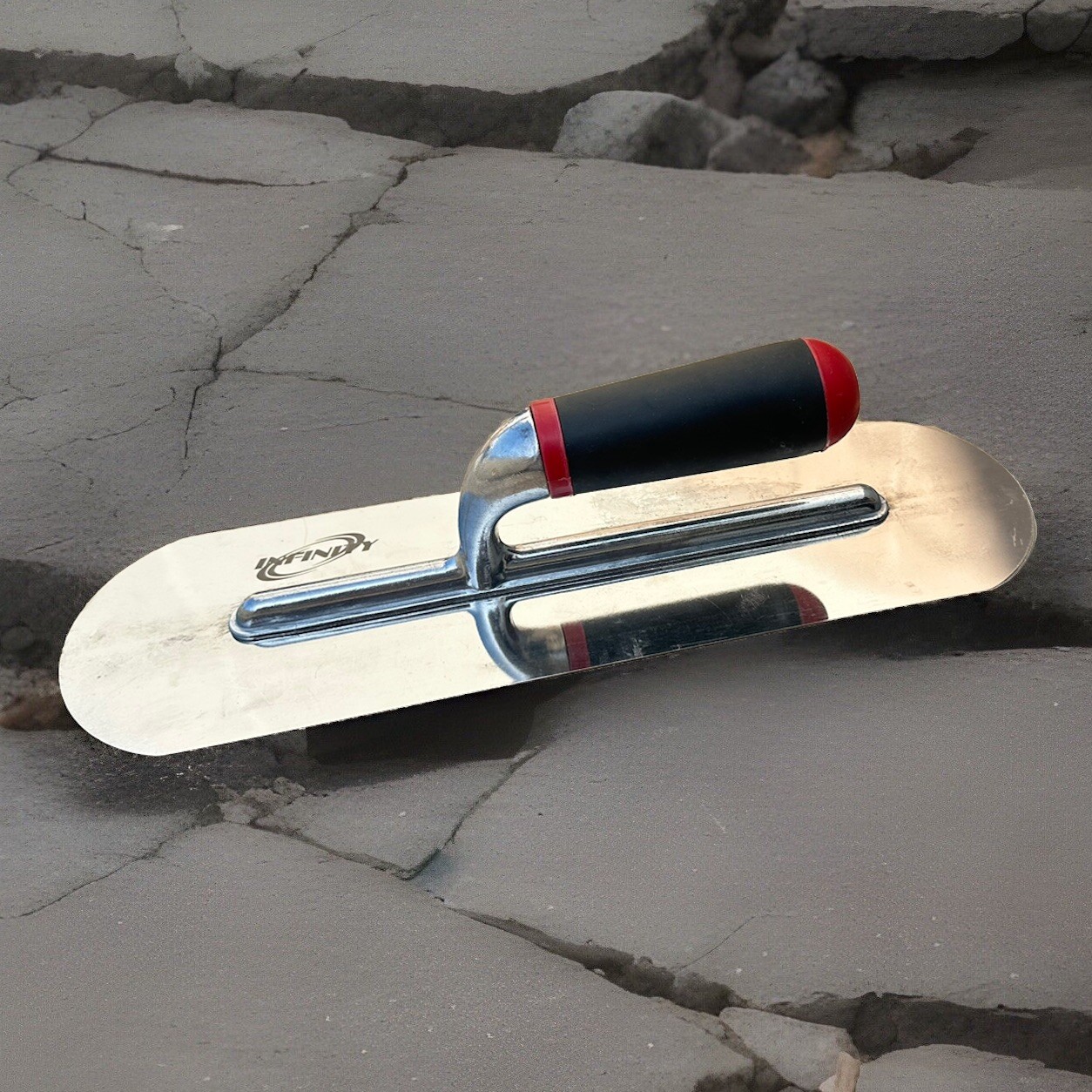 4" x 14" Swimming Pool Trowel - Smooth Concrete Finishing Trowel - Rounded