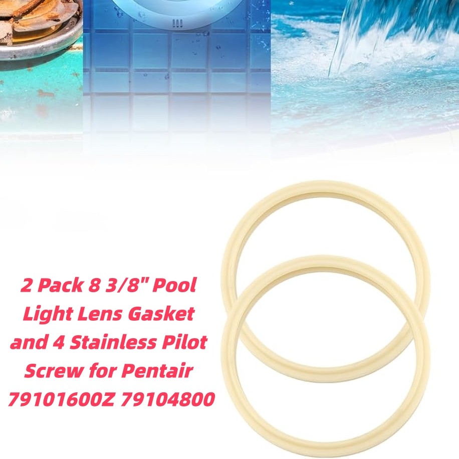2x 8 3/8" Pool Light Lens Gasket Fits Pentair IntelliBrite, AmerLite,79101600Z