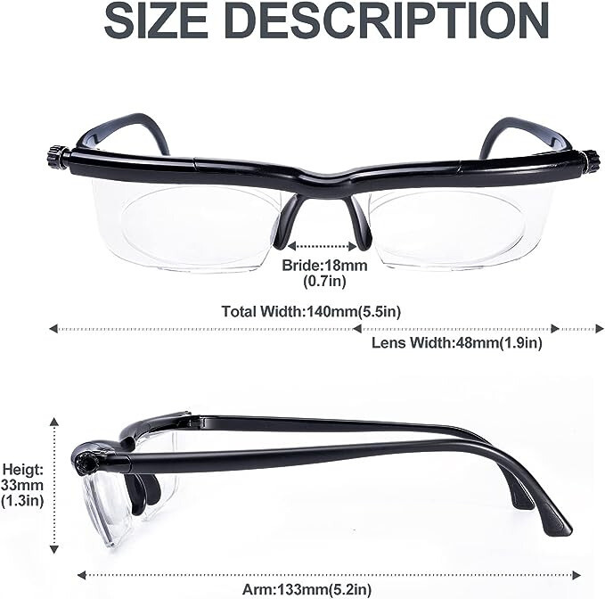 Adjustable Glasses Variable Focus Near and Far for Reading Distance Vision glass