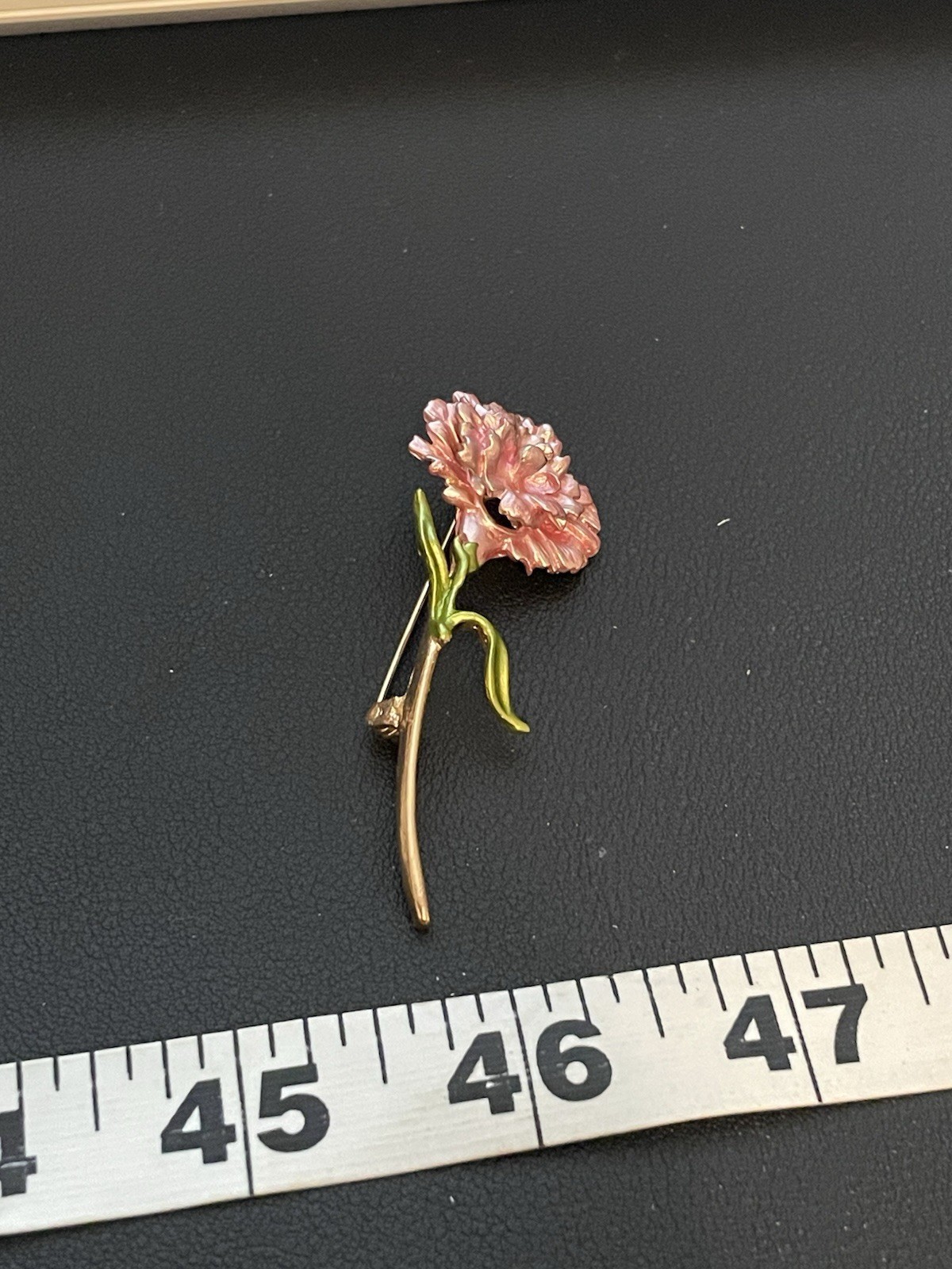 Pink Carnation Enamel Pin Brooch Pink Gold Tone Fashion Pin New