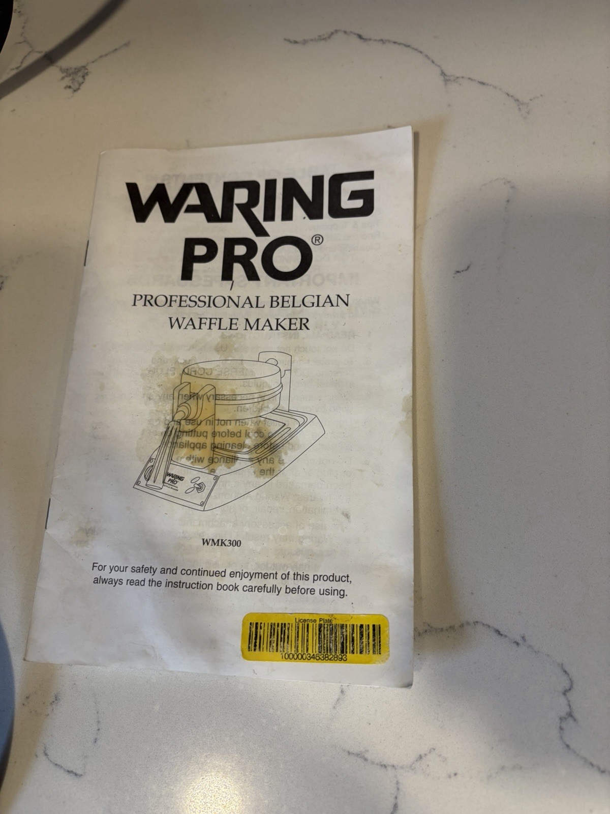 WARING Pro WMK300 Professional Belgian Waffle Maker Silver Used Tested