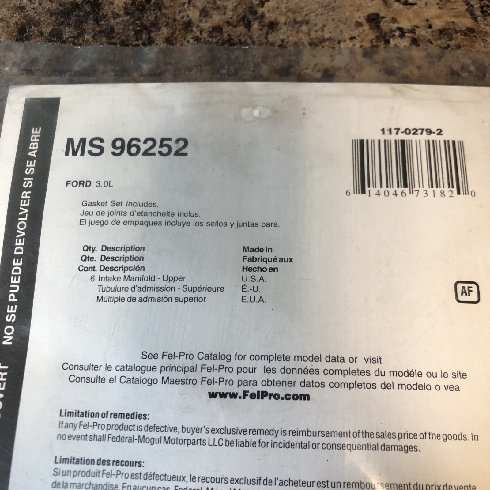 Fel-Pro MS96252 Intake Manifold Gasket Set!F+S!
